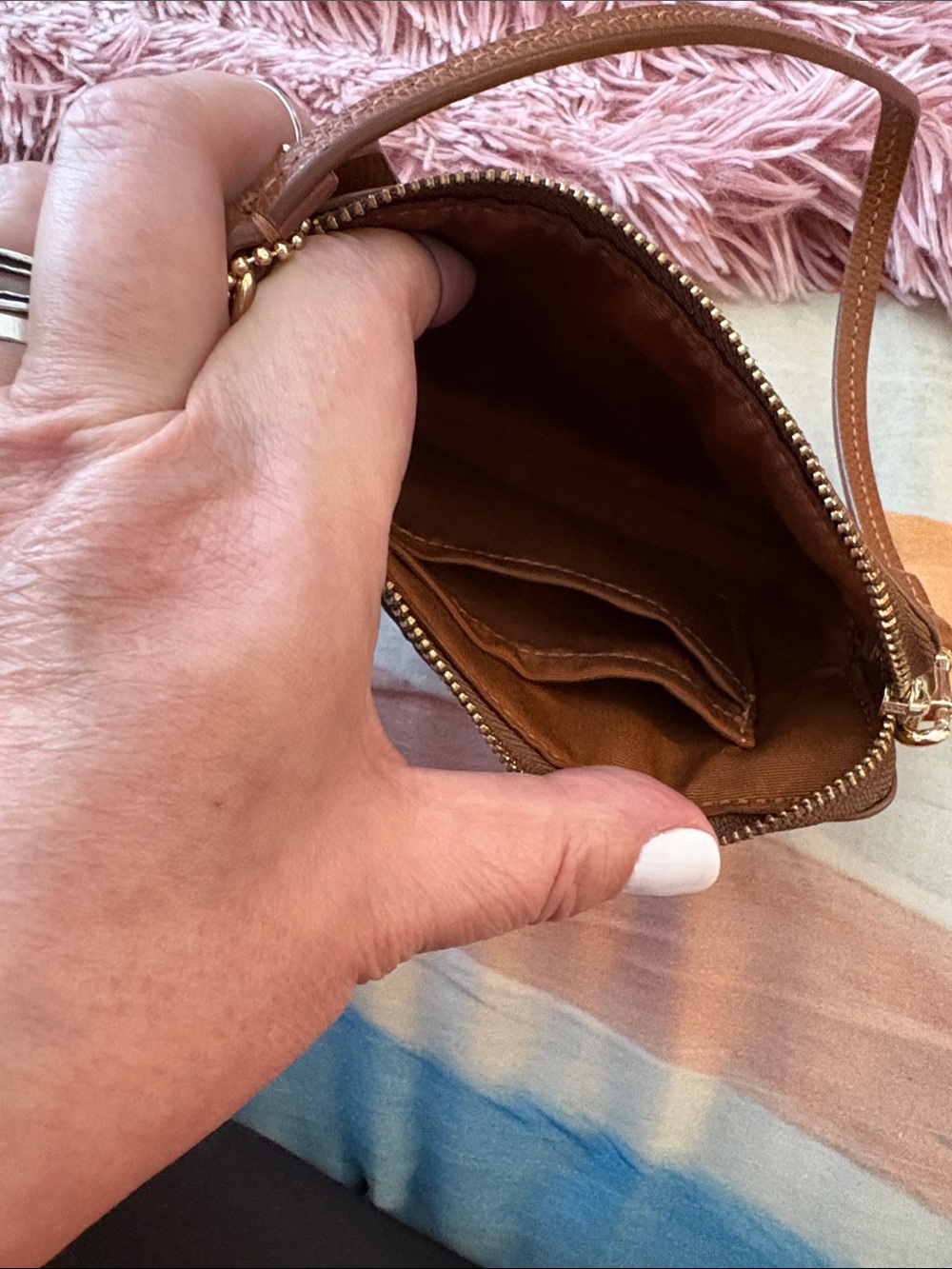 Coach Khaki/Chestnut Signature Satchel with Matching Accessories - Picture 8 of 16